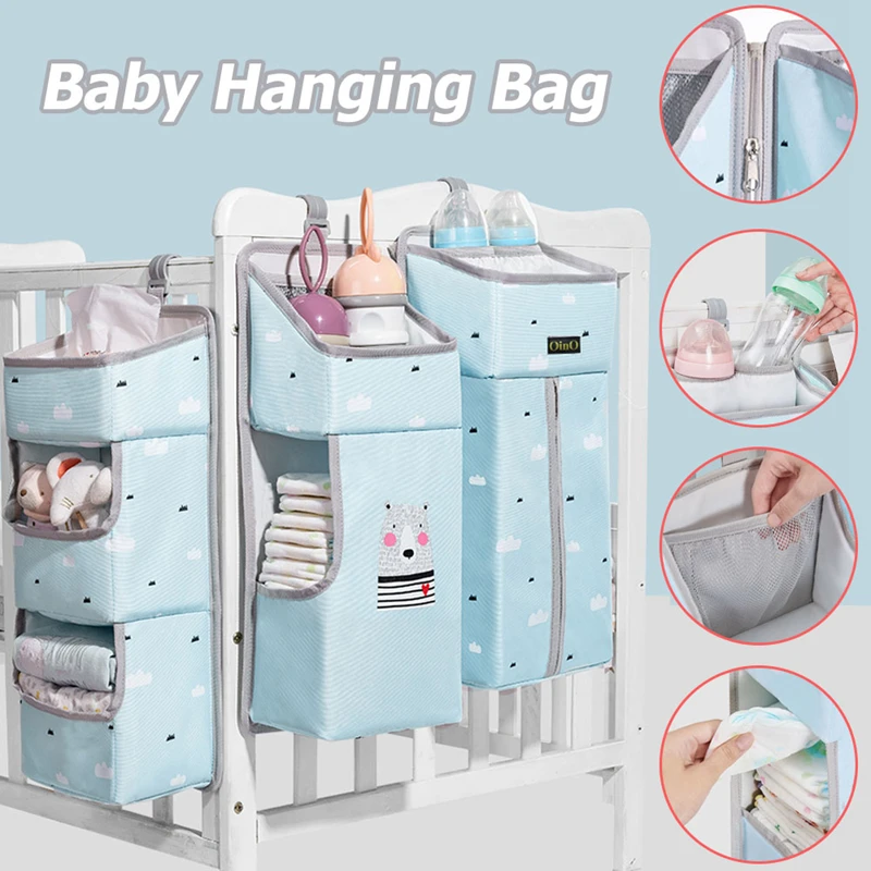 

Подвесная сумка для подгузников для кровати, сумка для младенцев в кроватку, органайзер для хранения новорожденных, сумка для постельного белья, сумка для подгузников, сумки для младенцев