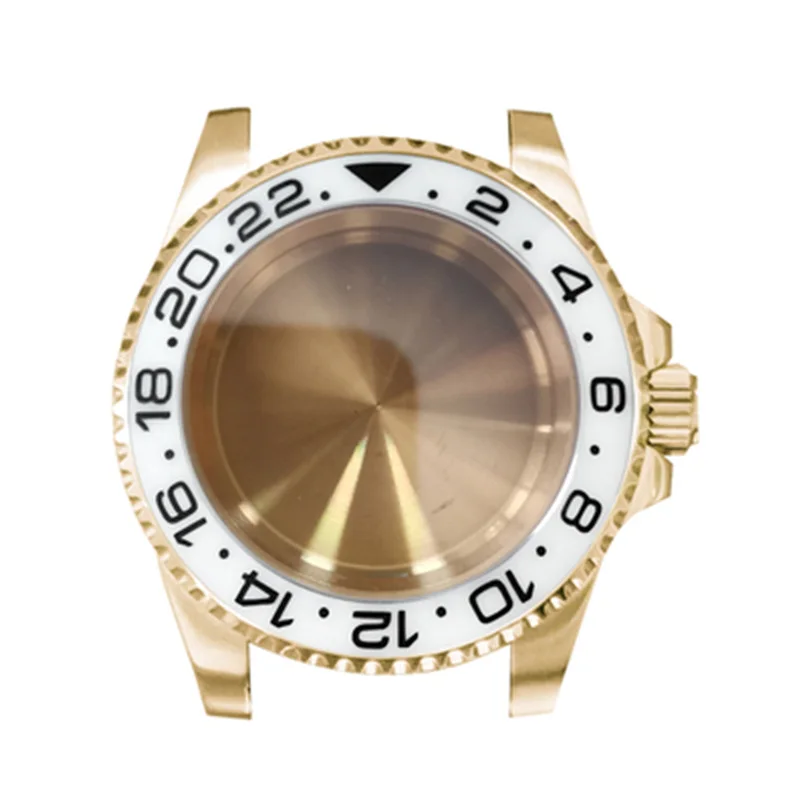 PVD Rose Gold Stianless Steel Watch Case 40mm Sapphire Magnifying Glass Fits For NH35 NH36 Movement Repair Parts