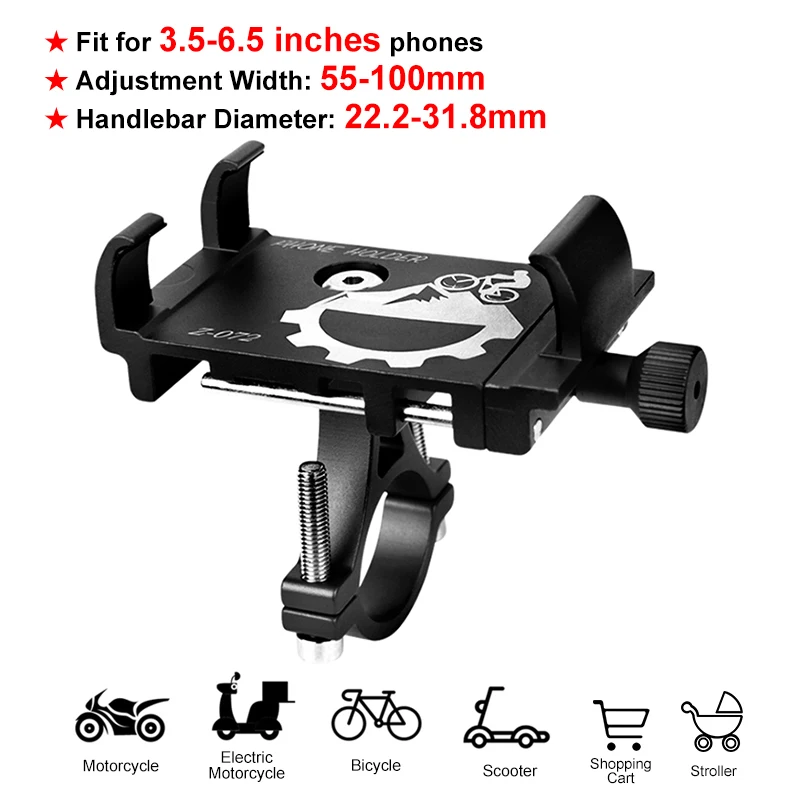 

Bicycle Cell Phone Holder Mount Handlebar Supports Aluminum Motorcycle Bike Phone Stand for All Smartphones Bicycle Accessories