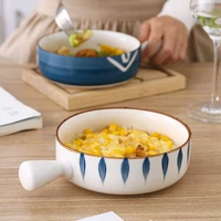 qingyao ceramic breakfast bowls with handle salad cereal bowl soup noodle bowls dessert cheese bakeware microwave oven special