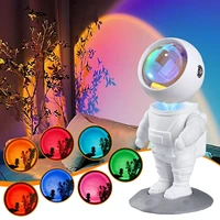 astronaut sunset lamp projector light 7 colors mode battery lights 360%c2%b0 rotating head cosmonaut lamp for photography bedroom gif