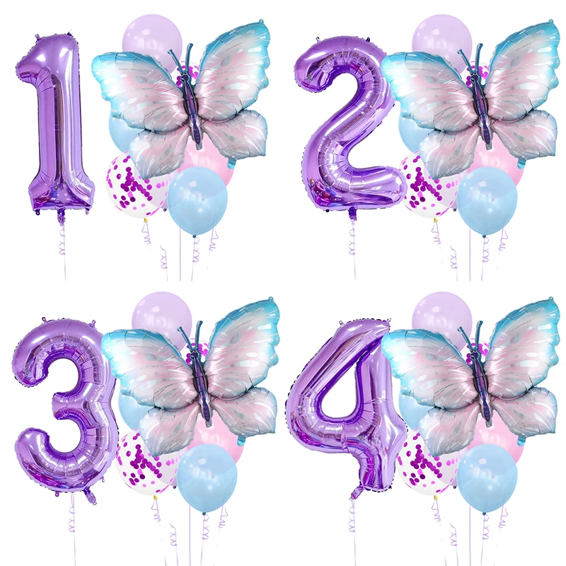 

Large Number Foil Balloons Set 32inch Purple 0-9 Helium Ballon Kids Girl Birthday Party Decoration Baby Shower Wedding