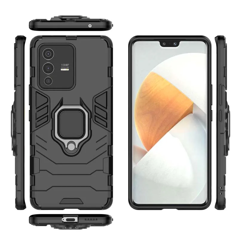 Фото Противоударный чехол для Vivo S5 S6 S7 S7E S7T S9 S9E S10 S12 Pro V17 Neo V11 V11i, чехол-бампер, бронированное кольцо, магнитная подставка, задняя крышка №3