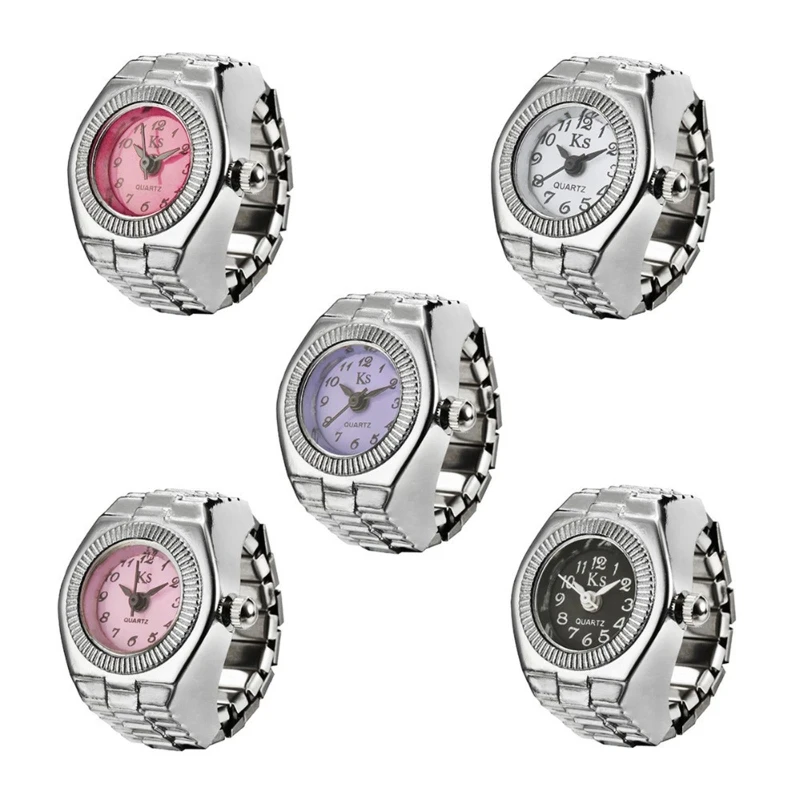 

Women Finger Watch Quartz Ring for Men Women Finger Watch Creative Elastic Round Quartz Finger Ring Watches Jewelry