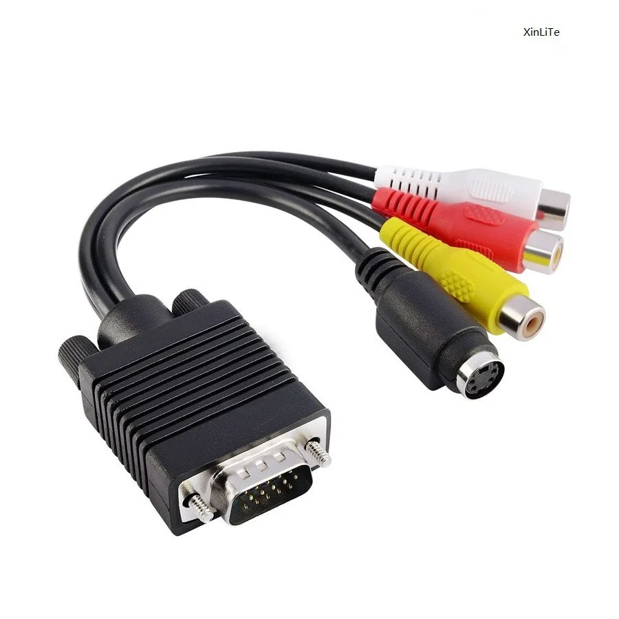 VGA SVGA в S видео 3 RCCA гнездовой разъем видеокабель для ноутбука ПК HD TV монитора