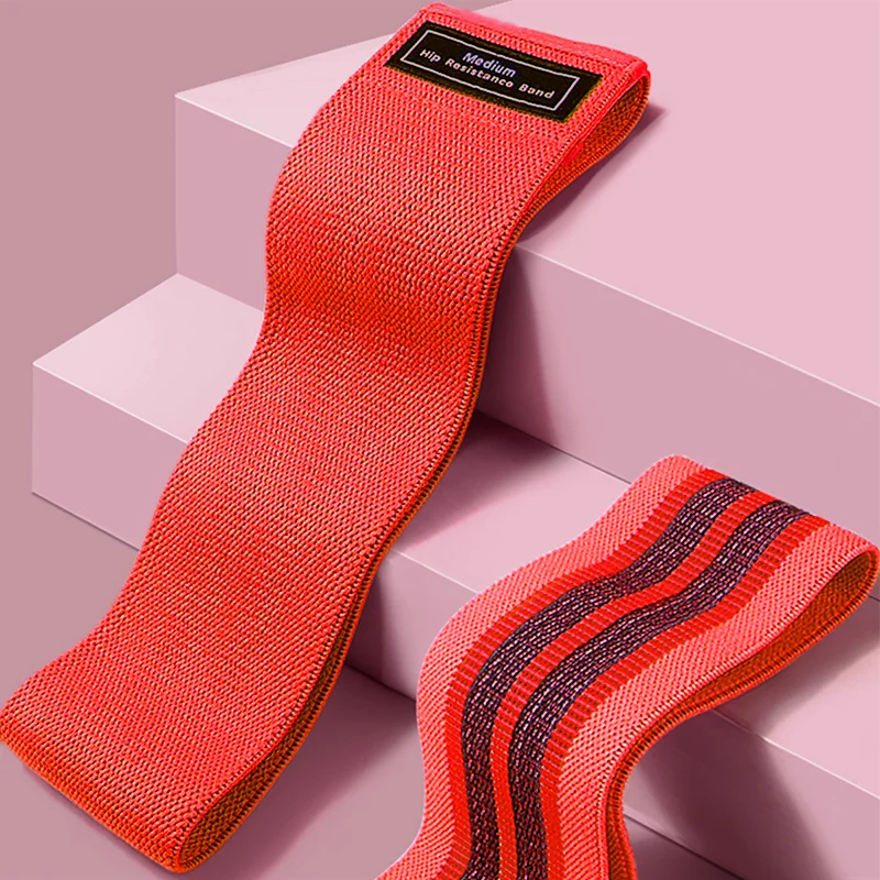 Плетеная тканевая петля для тренировок набор из 3 эластичных лент ног и бедер