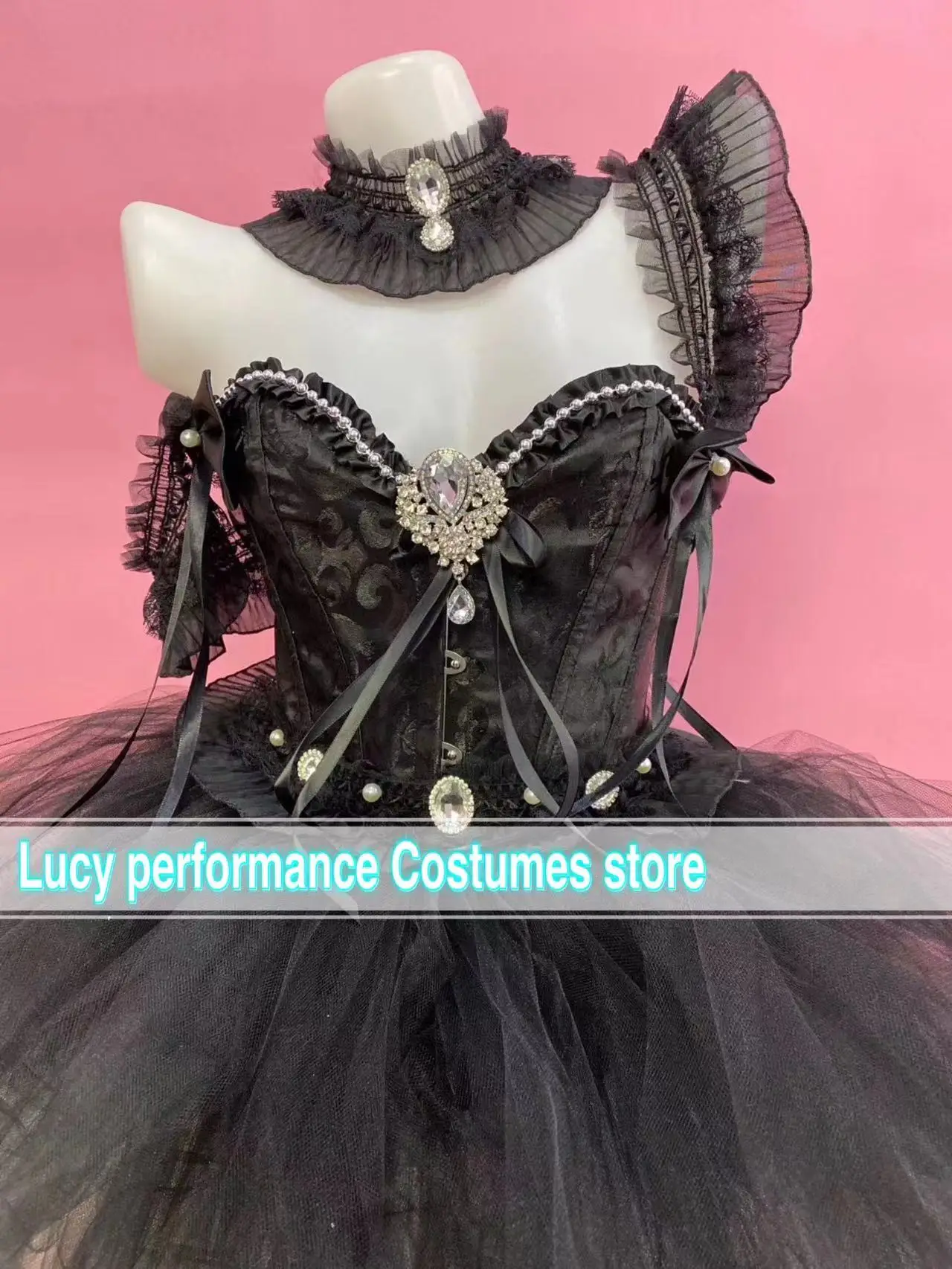 Popular black snow white fluffy skirt nightclub guest gogo performance bar DJ dance DS night scene sexy suit