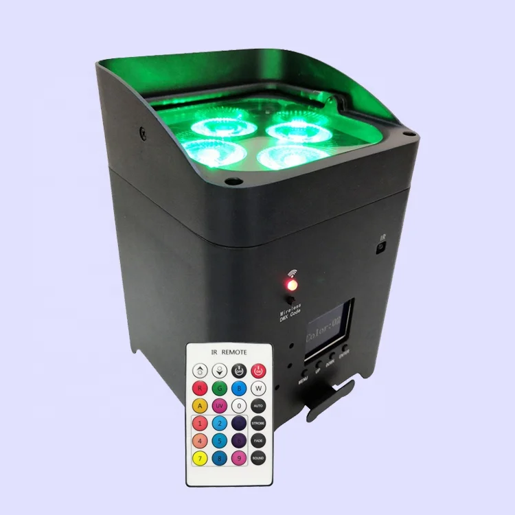 

DJ Par Hex 4 Mobile Stage IR Wireless Battery Par 4*10W 12W RGBW 15W 18W 4x18W RGBWA+UV 6IN1 LED Wash Uplight