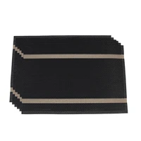 heat resistant place mats pads 6pcs replaceable dining mats black decorative table placemat coaster for tableware accessory
