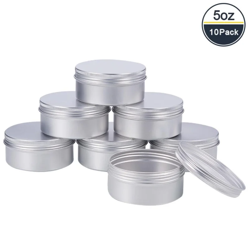 

10Pcs Round Aluminium Tin Can 150ml Metal Jars for Jewelry Storage Containers DIY Crafts Box Candies Parts Packing Case