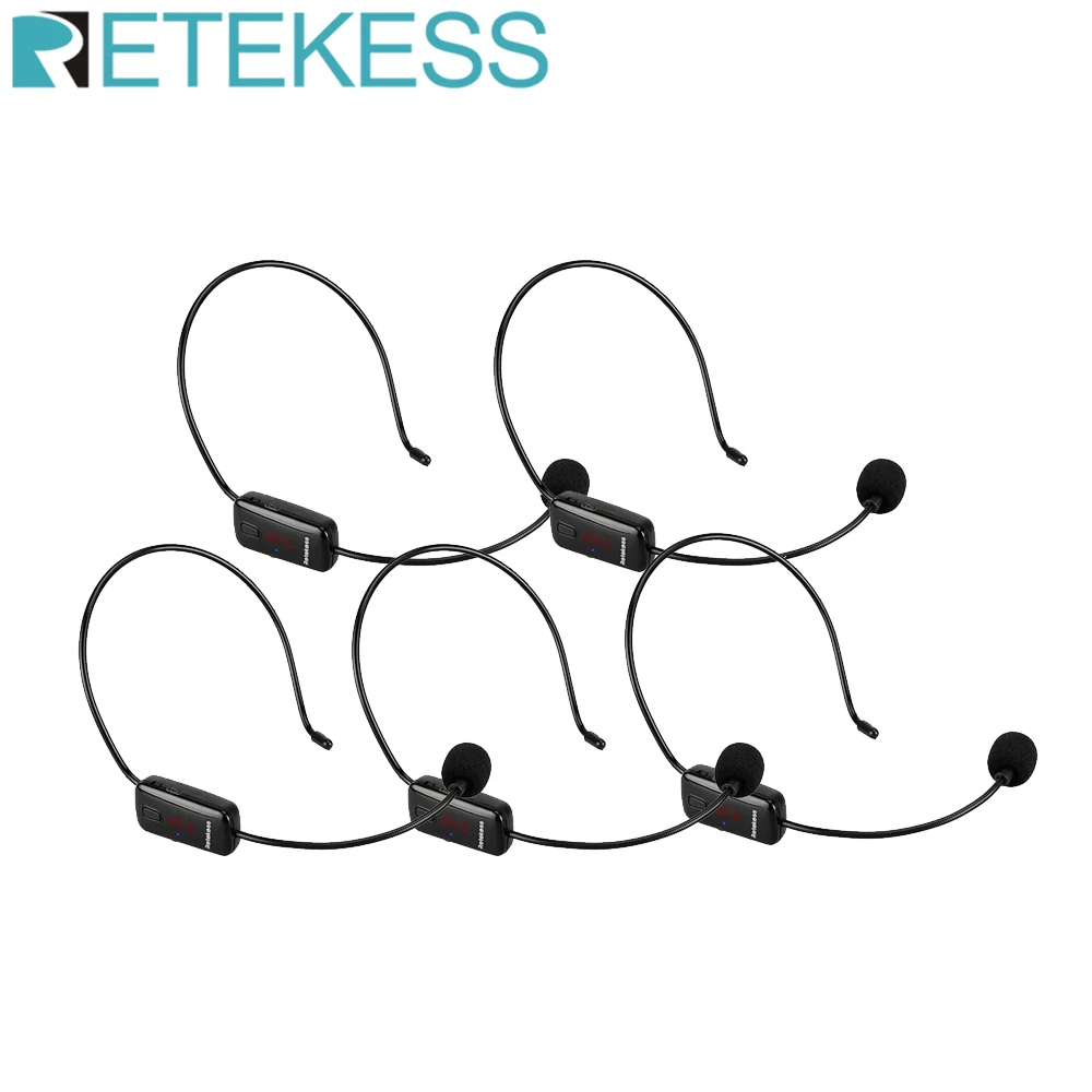 5pcs RETEKESS TR503 Conference Microphone Condenser Wireless Headset Megaphone Radio Mic Loudspeaker Teaching Meeting Tour Guide