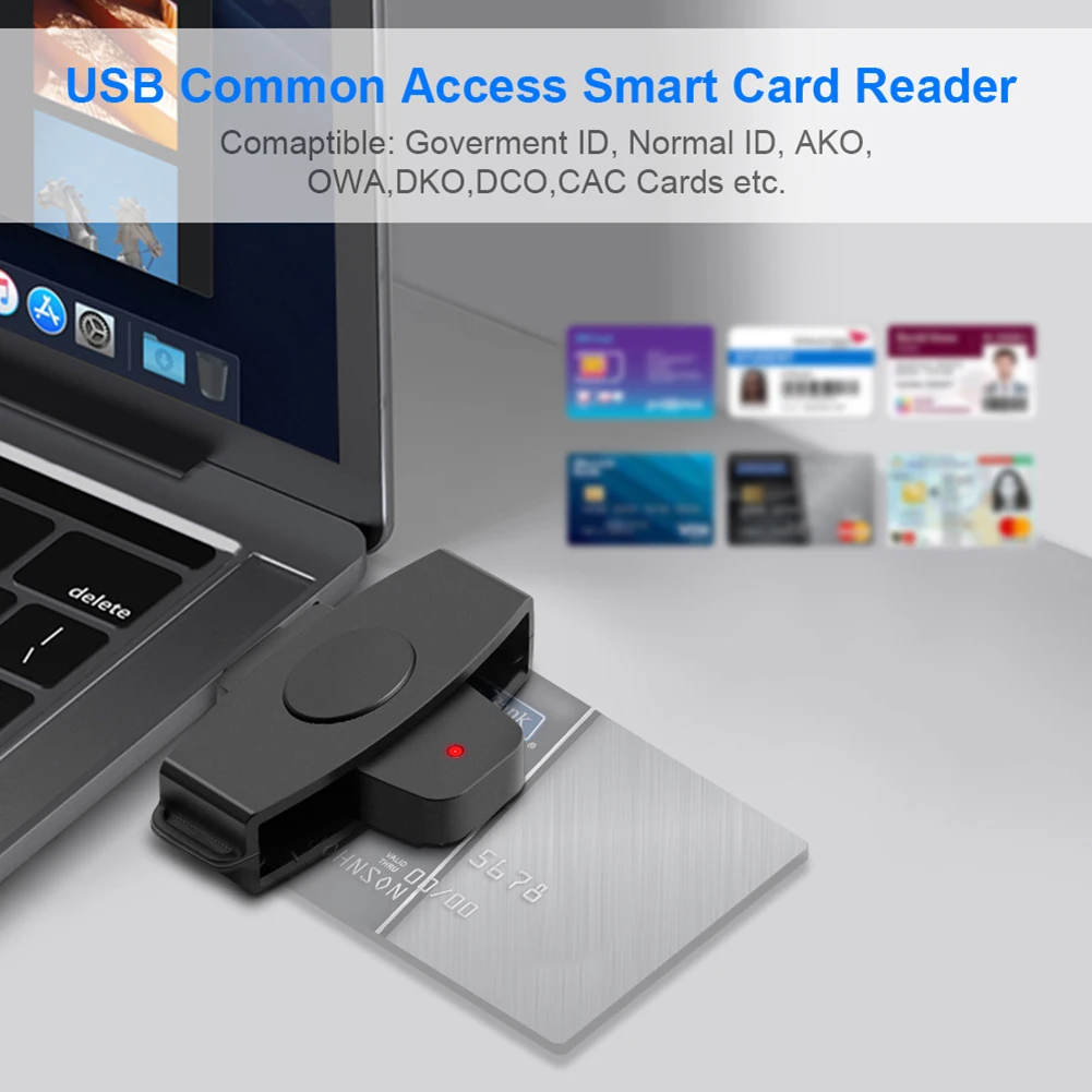 

Type-C Smart Card Reader Portable CAC Smart Card Reader Bank Tax Declaration Accessories Support for Windows for Mac/Android OS