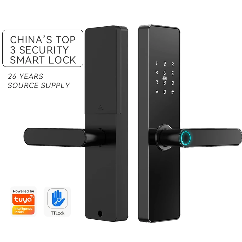 Фото Электронный дверной замок Ttlock с Wi-Fi, отпечатком пальца и смарт-ключами, умный замок Tuya №1