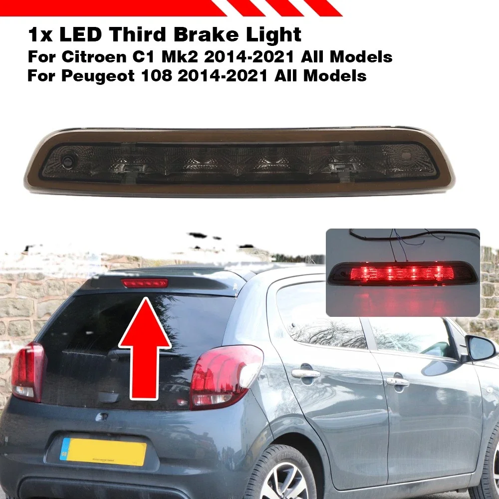 Фото Третий стоп-сигнал для Peugeot 108, Citroen C1 Mk2 2014-2021, Toyota Aygo, дополнительный стоп-сигнал, высокий уровень, B000878980 815700h020 №2