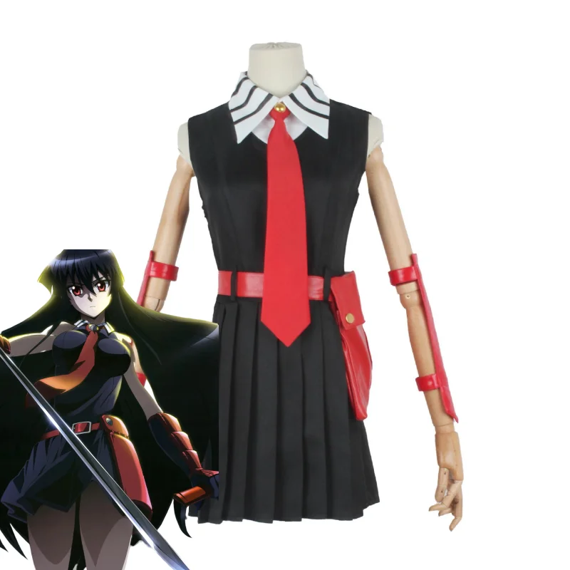 

Аниме Akame Ga KILL! Костюм для косплея Akame, платье, пояс, галстук, аксессуары, полный комплект, Униформа, одежда на Хэллоуин, карнавал, вечеринку