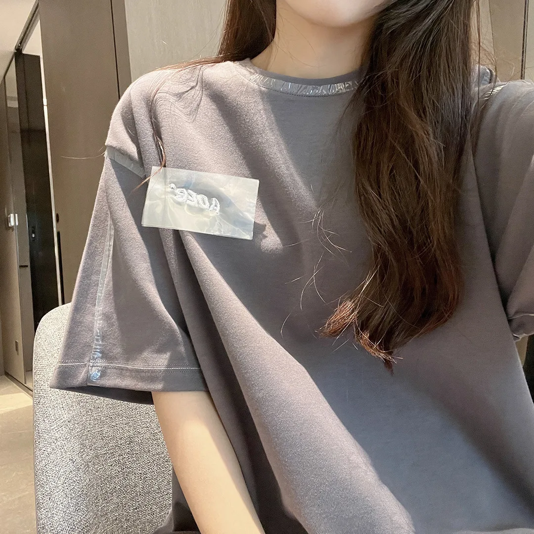 

2022 Мужская свободная парная футболка с коротким рукавом и вышивкой