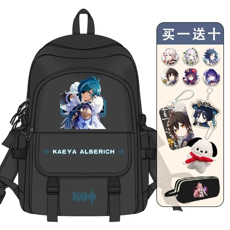 

Anime Genshin Impact Game Cos Yae Miko Tartaglia Dori Ganyu Kuki Shinobu Etc. Unisex Simple Atmosphere Storage Backpack