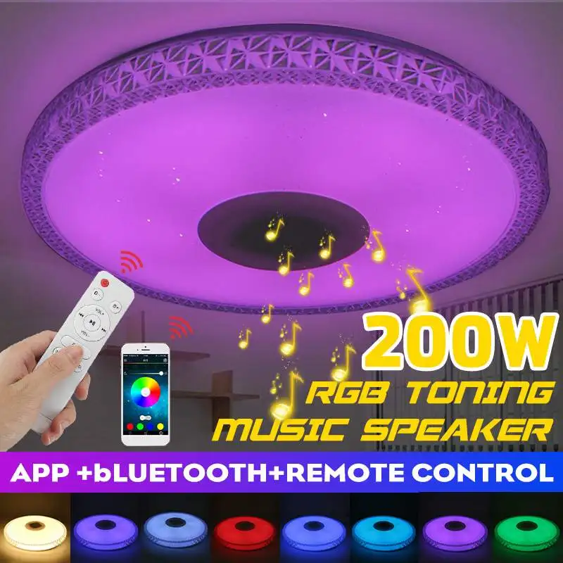 

Современный светодиодный потолочный светильник RGB с регулируемой яркостью, 200 Вт, 40 см, дистанционное управление через приложение, интеллек...