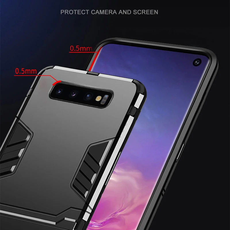 Kickstand Case for Samsung Galaxy S10 S10E Plus S9 Shockproof Silicon Stand Cover for Samsung S21 S20 S20FE Ultra Note 20 10 9
