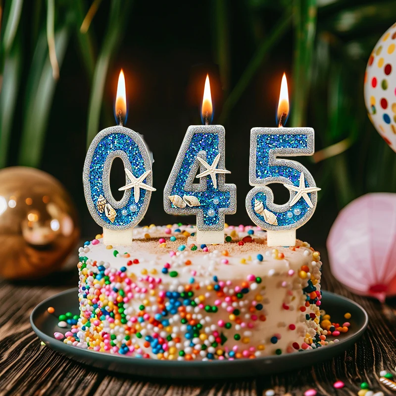 Синяя свеча на день рождения 1-летняя русалка ракушка диснет свечи топпер для