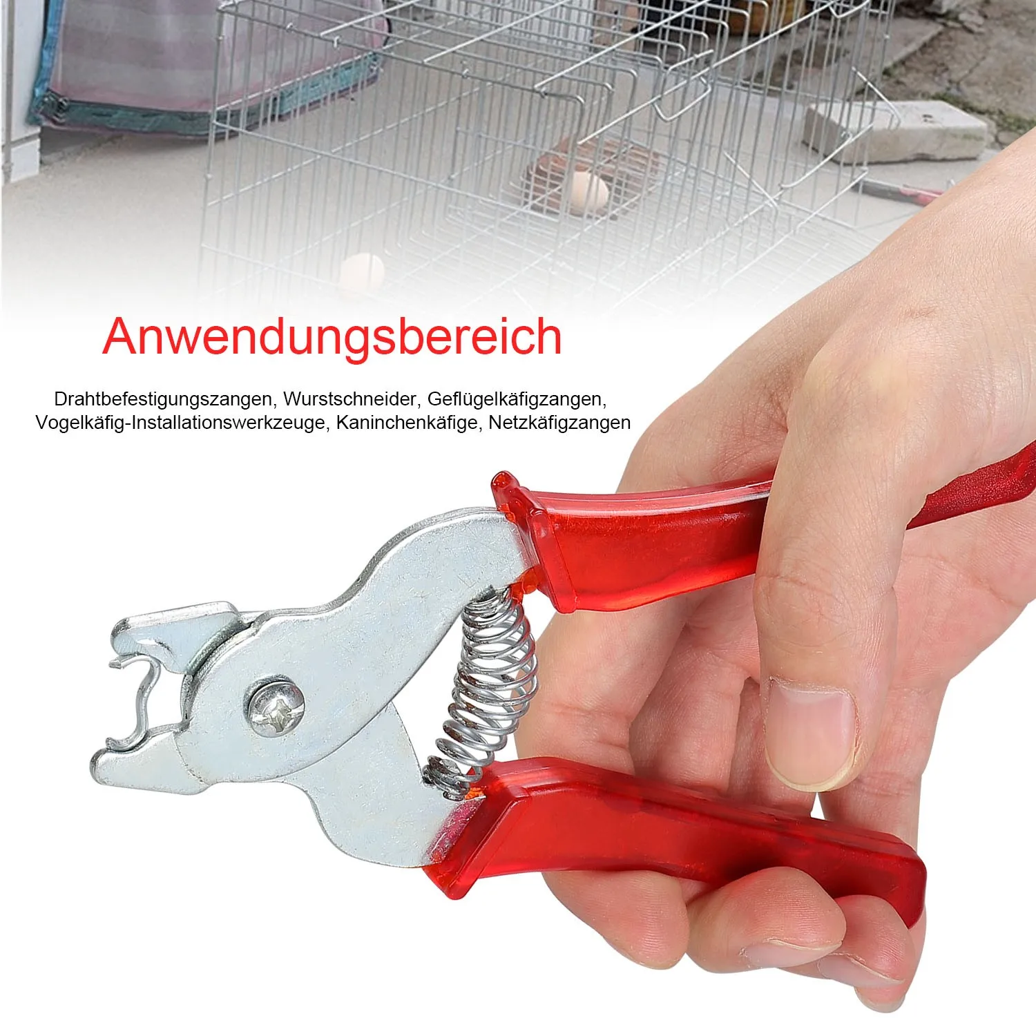

Animal Cage Hog Ring Pliers Tool With 600pcs M-Ring Clips Staples Chicken Mesh Cage Wire Fencing Caged Clamp