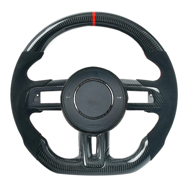 

Carbon Fiber Steering Wheel For Ford Mustang GT 2018 2019 2020 2021 2022 Racing Steering Wheel Customized