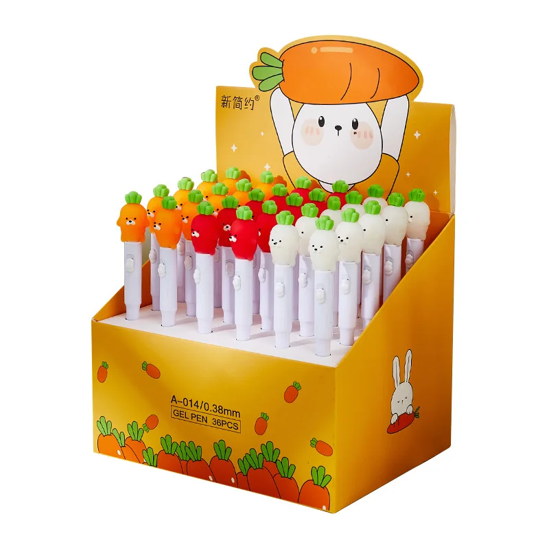 

36PCS/Lot Cute Student Gel Pen DIY Highlights Cartoon Ballpoint Pen School Student Stationery Set 0.38 Canetas Atacado