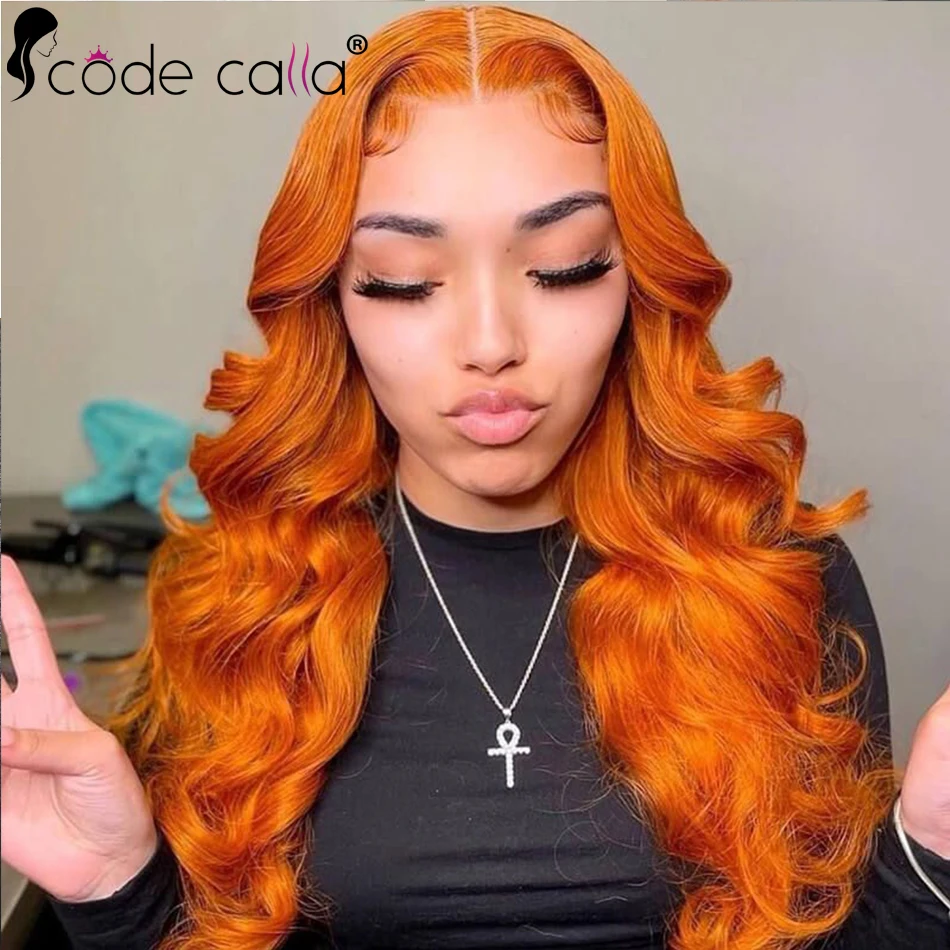 Ed Orange Ginger Human Hair Wigs 30  Inch 13×4 4×4 Hd Lace Frontal Wig For Women Pre Plucked Brazilian On Sale