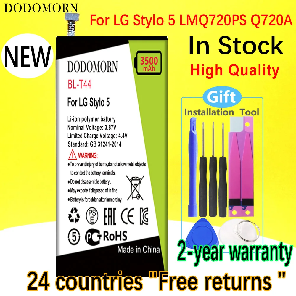 

DODOMORN BL-T44 Battery For LG Stylo 5 LMQ720PS Q720A High Quality +Tracking Number