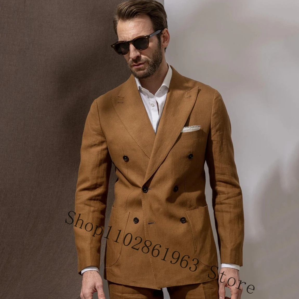 Новинка, модные коричневые мужские костюмы