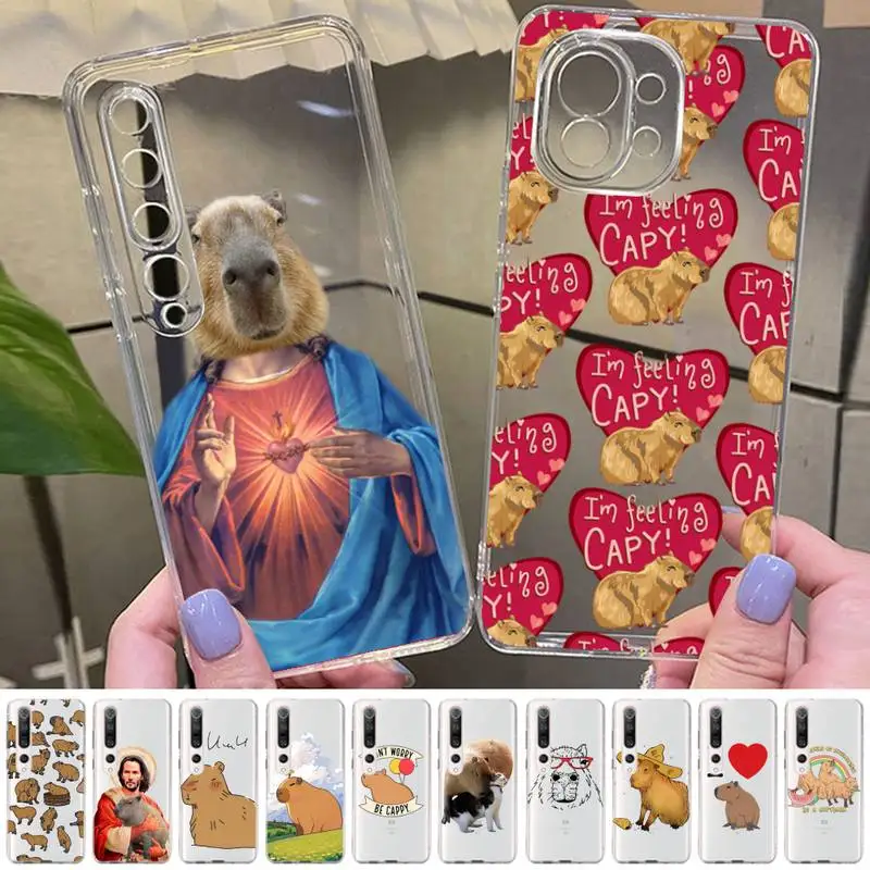 

TOPLBPCS cute cartoon Capybara Phone Case for Samsung A51 A52 A71 A12 for Redmi 7 9 9A for Huawei Honor8X 10i Clear Case