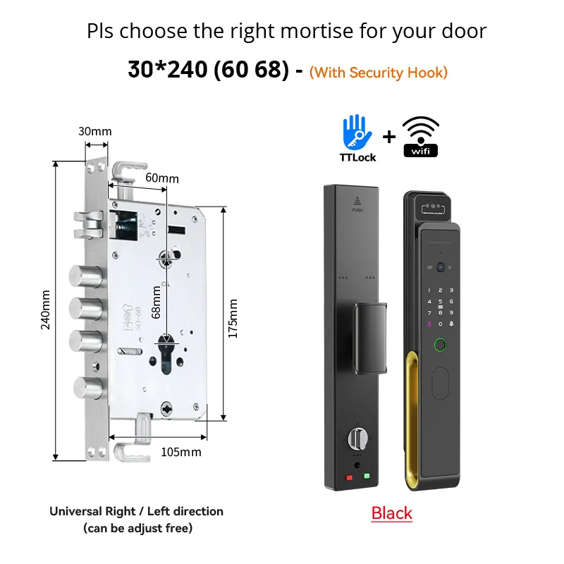 

Умный дверной замок YRHAND Ttlock, Wi-Fi 3d-устройство распознавания лиц, сканер отпечатков пальцев, с камерой, дистанционным управлением через приложение, домофон в режиме реального времени для умного дома