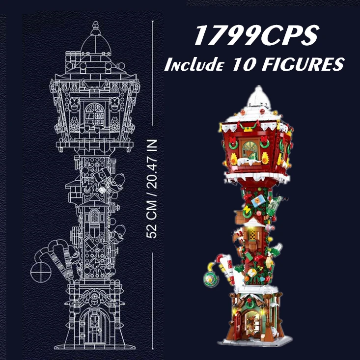 1799 шт. новогодний рождественский дом зимняя деревня уличсветильник свет