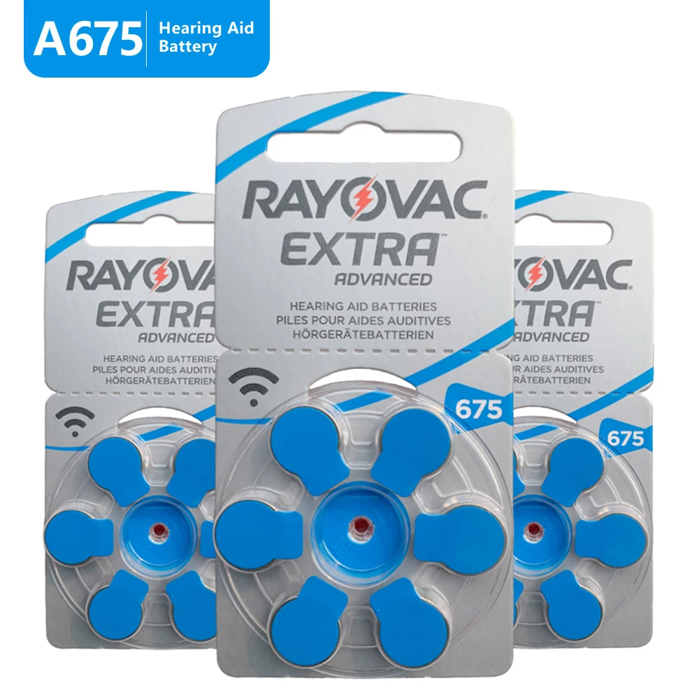 

60PCS RAYOVAC EXTRA Zinc Air Hearing Aid Batteries 1.45V 675A A675 675 PR44 Battery