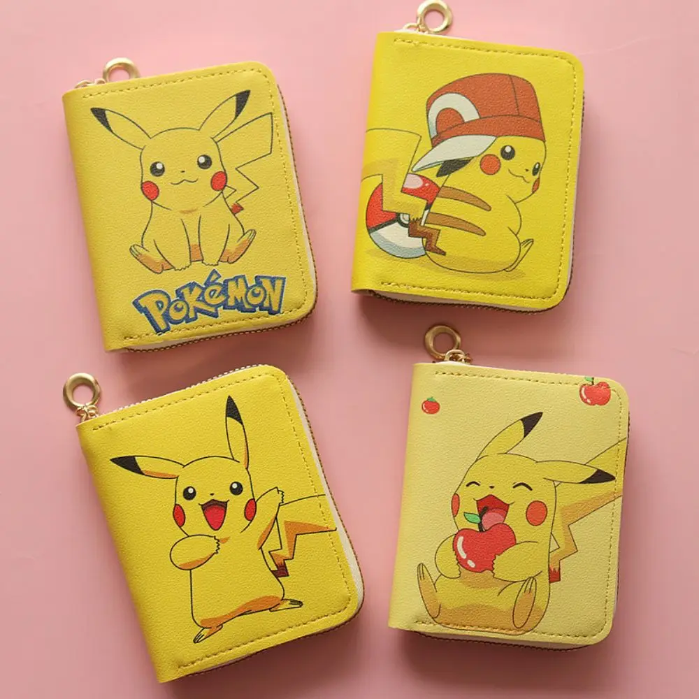

Anime Pokemon Cartoon Cute Coin Purse Pikachu Short Wallets Student Women Storage Multi Compartment Zipper Wallet Birthday Gift