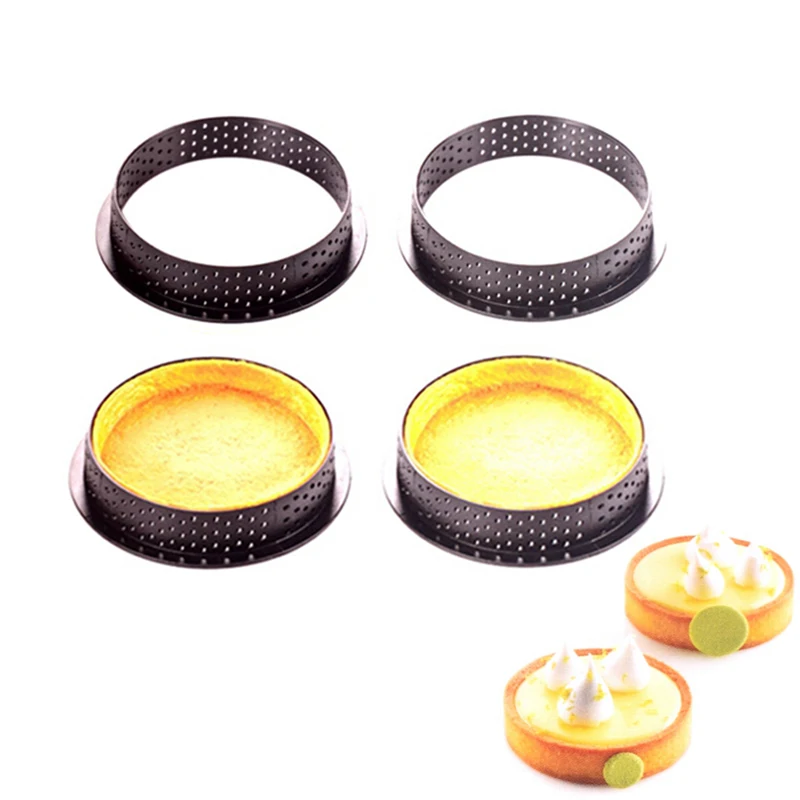 1pc Perforated Tart Ring Kit Tarte Rings Plastic Round Cookie Cutter Mini Chocolate Mouse Cake Cutter/Shape Baking 462 - купить по