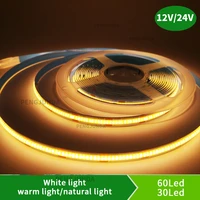 cob led strip 480ledsmeter dc12v24v flexible ribbon light high density no spot dimmable lamp