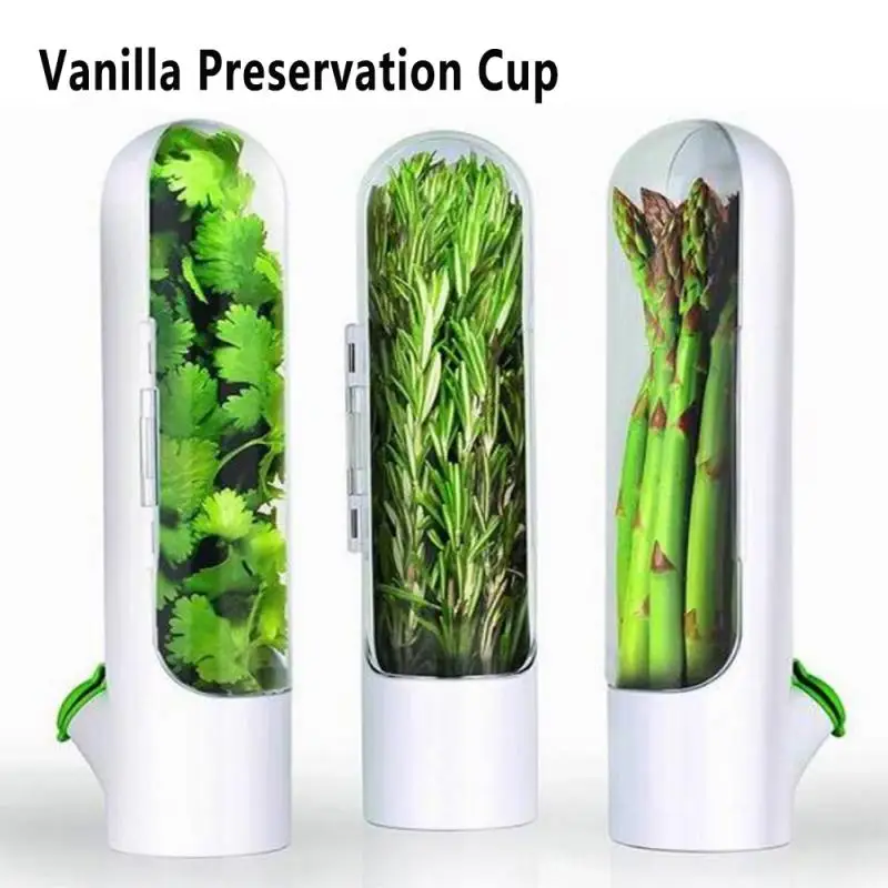 

Premium Herb Saver Gadgets Herb Storage Container Herb Vanilla Preservation Fresh keeper Cup Greens Fresh Cup Kitchen Accessory