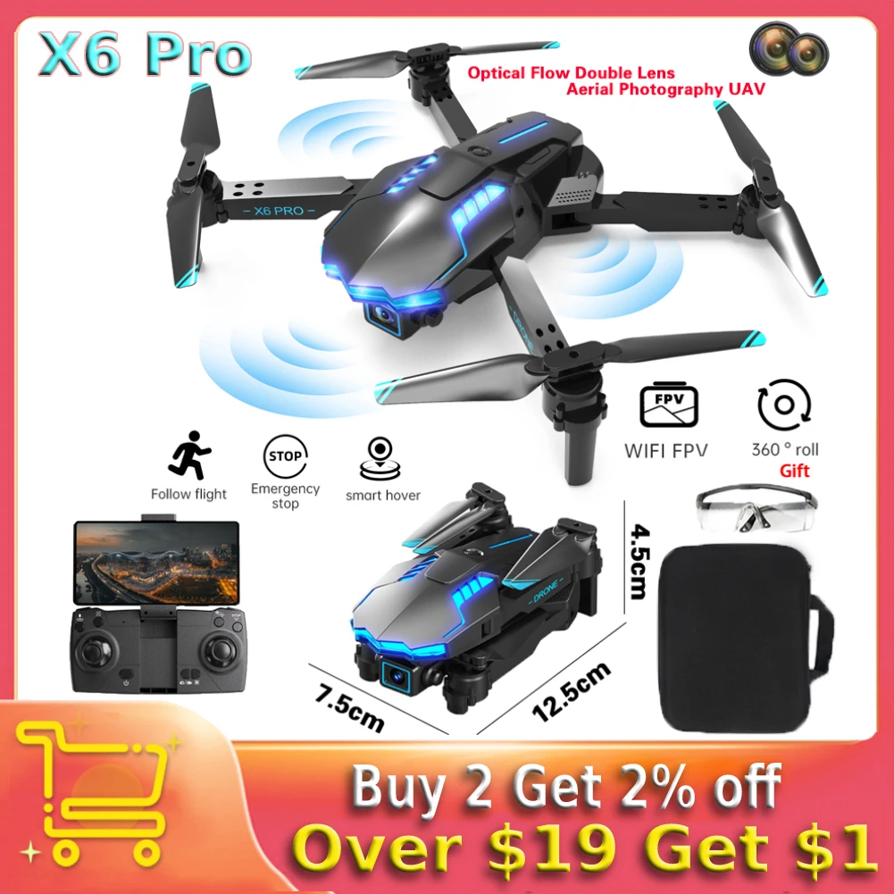 

Новинка 2022, профессиональный Дрон с камерой HD 4K FPV, Wi-Fi, локализация оптического потока, складной Квадрокоптер, Радиоуправляемый Дрон, вертол...