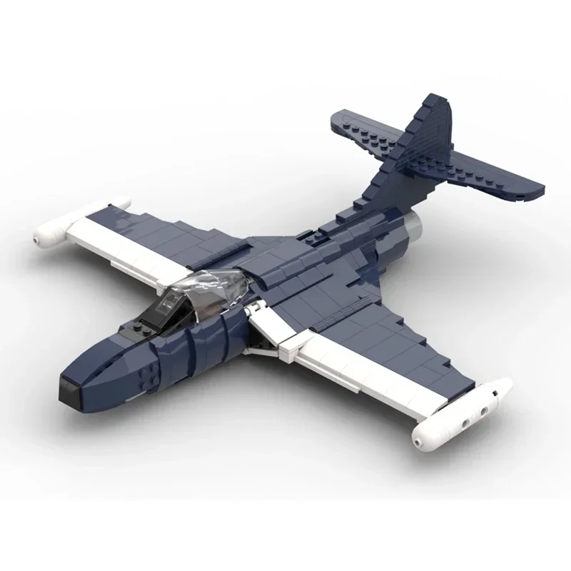Строительные блоки Moc военная модель флот Grumman F9F пантера истребитель