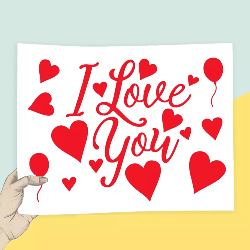 

NEW Balloon Sticker Red I Love You Bobo Transparent Balloon Sticker Wedding Valentine's Day Birthday Party Decoration
