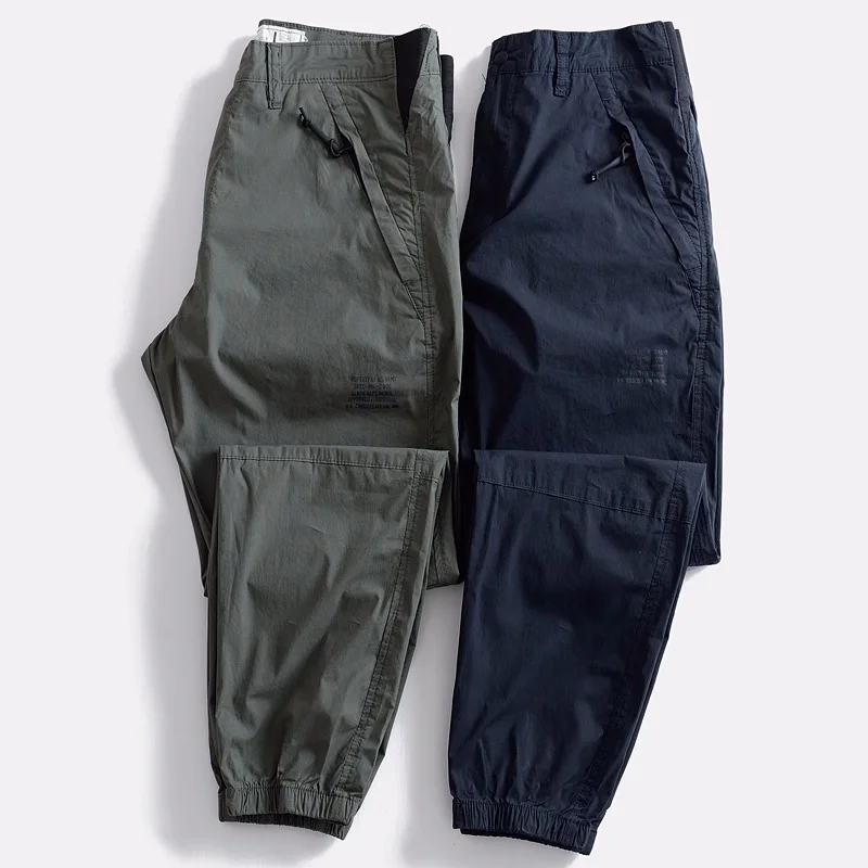 

Men's Autumn Think Casual Pants Vintage Style Ankle-Length Washed Solid Color Cargo Summer Outdoor Jogger