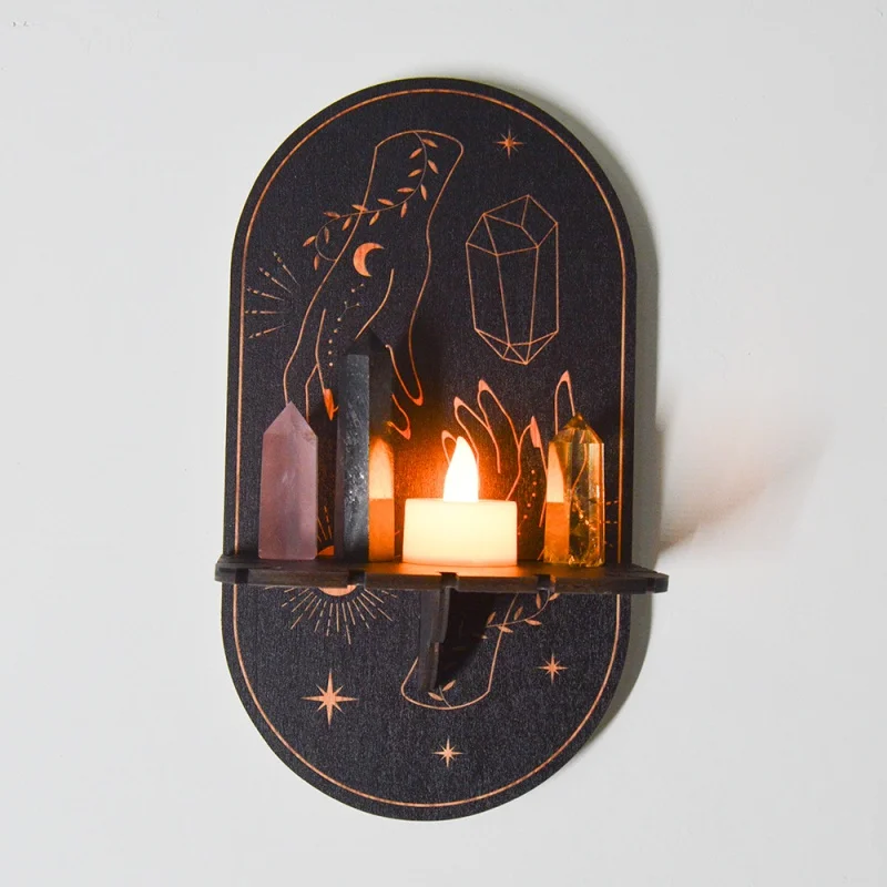 

Mz236 Cross-Border Home Decoration Room Shelf Candlestick Bohemian Crystal Jewelry Wall Storage Rack