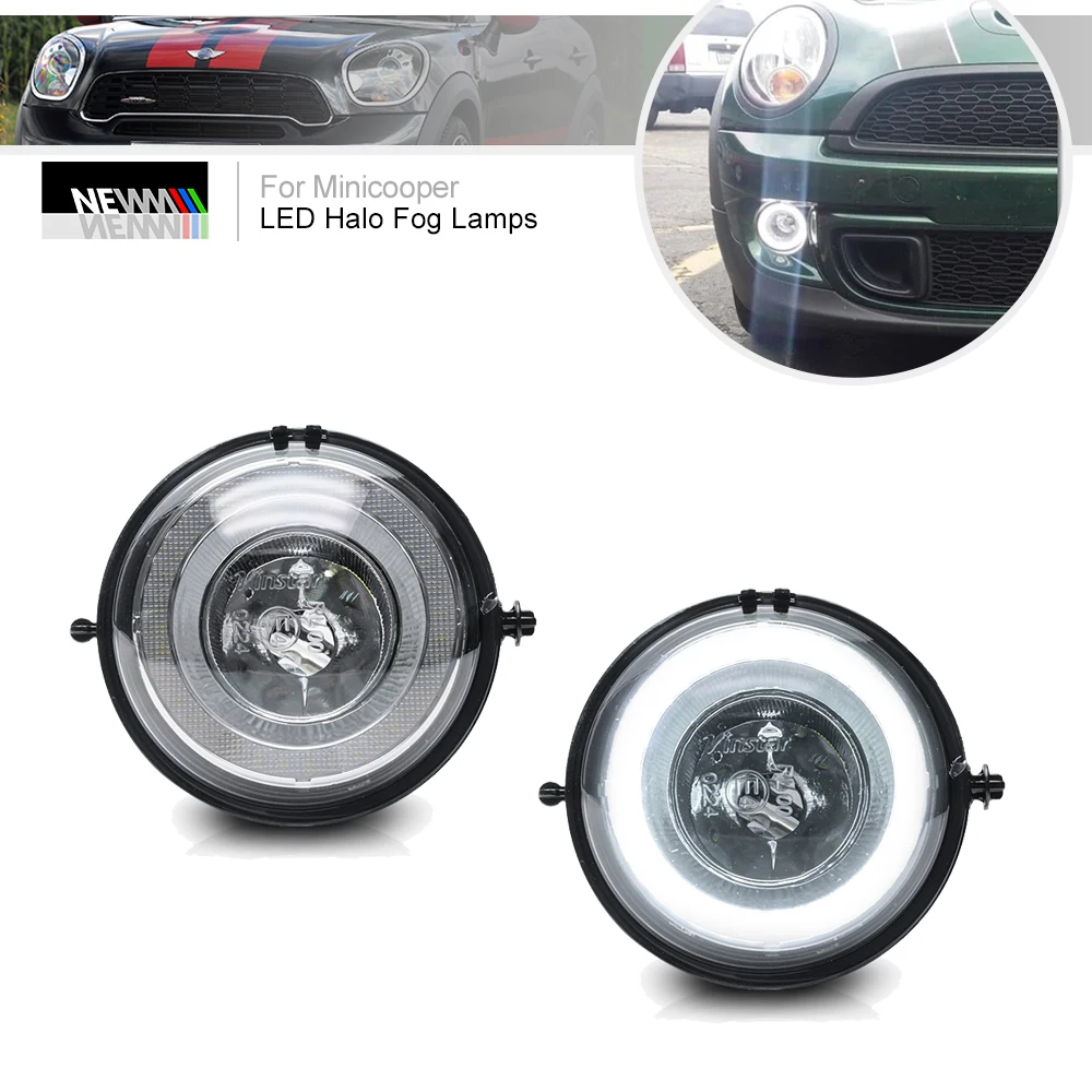 

2 шт. для Mini Cooper R55 R56 R57 R58 R59 R60 Светодиодные Автомобильные передние DRL гало кольцо дневные ходовые огни Canbus дневные огни противотуманные лампы...