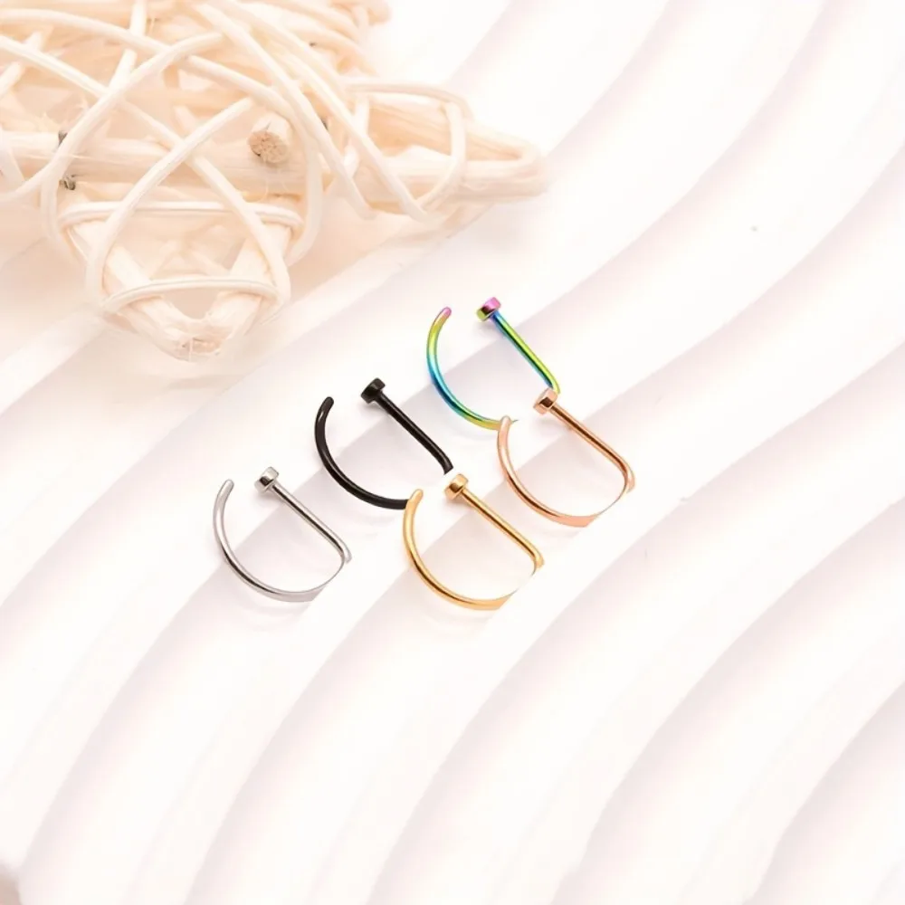 Кольца в носу без пирсинга 5 предметов модные зажимы из нержавеющей стали стиле