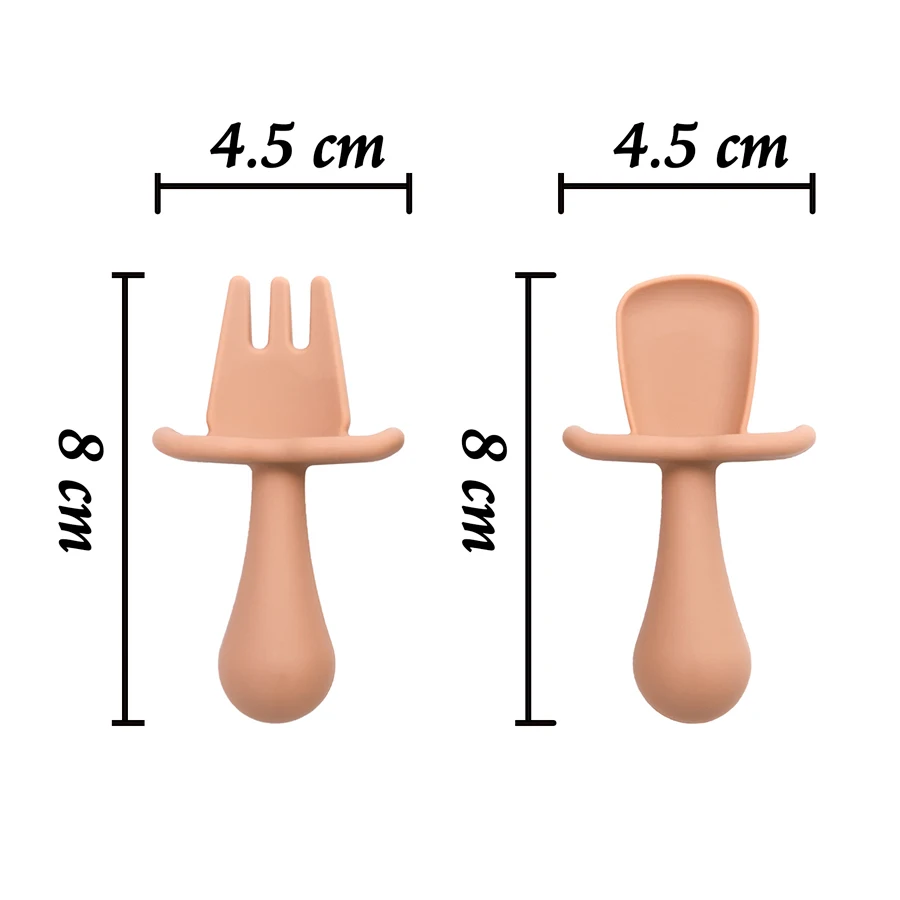 Набор силиконовых ложек и вилок для младенцев тренировочная посуда без BPA