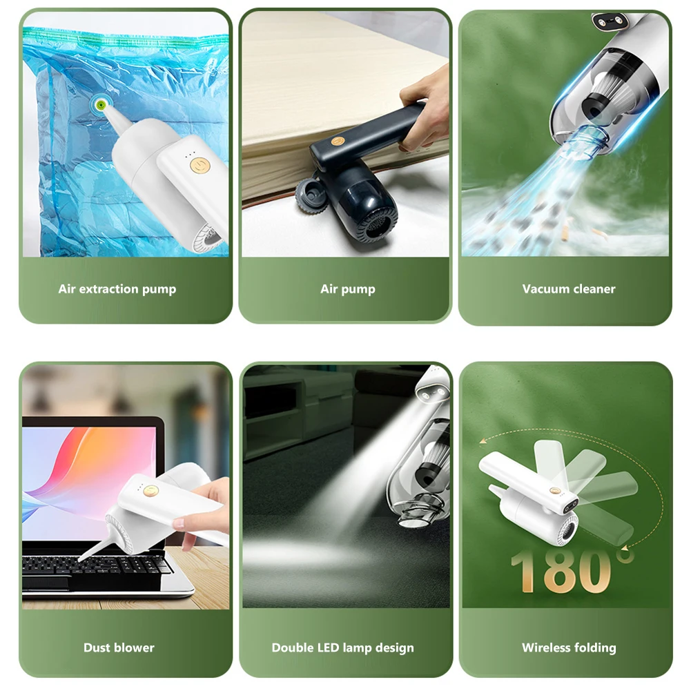 

Беспроводной автомобильный пылесос, многофункциональная машина для сбора пыли, складная бытовая техника для автомобиля