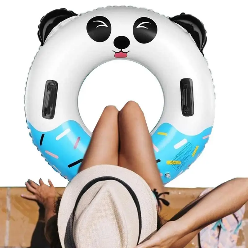 

Swimming Tube Inflatable Floating Rings For Pool Kids Pool Tube With Handle 30CM Cute Donut Panda Swimming Ring Beach Party Toys