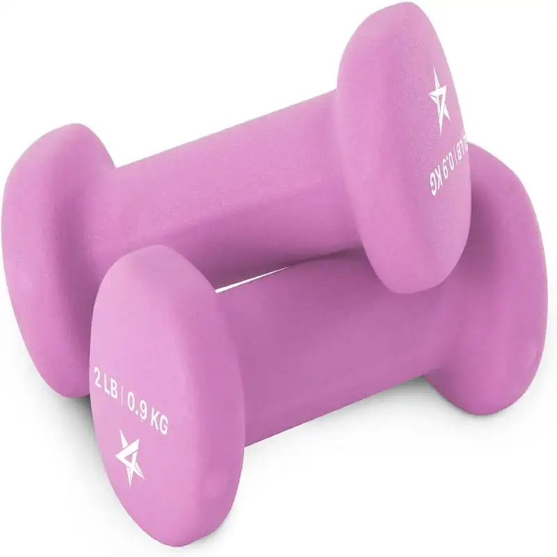 

2 lbs Neoprene Dumbbells with Non Slip Grip, Purple, Pair