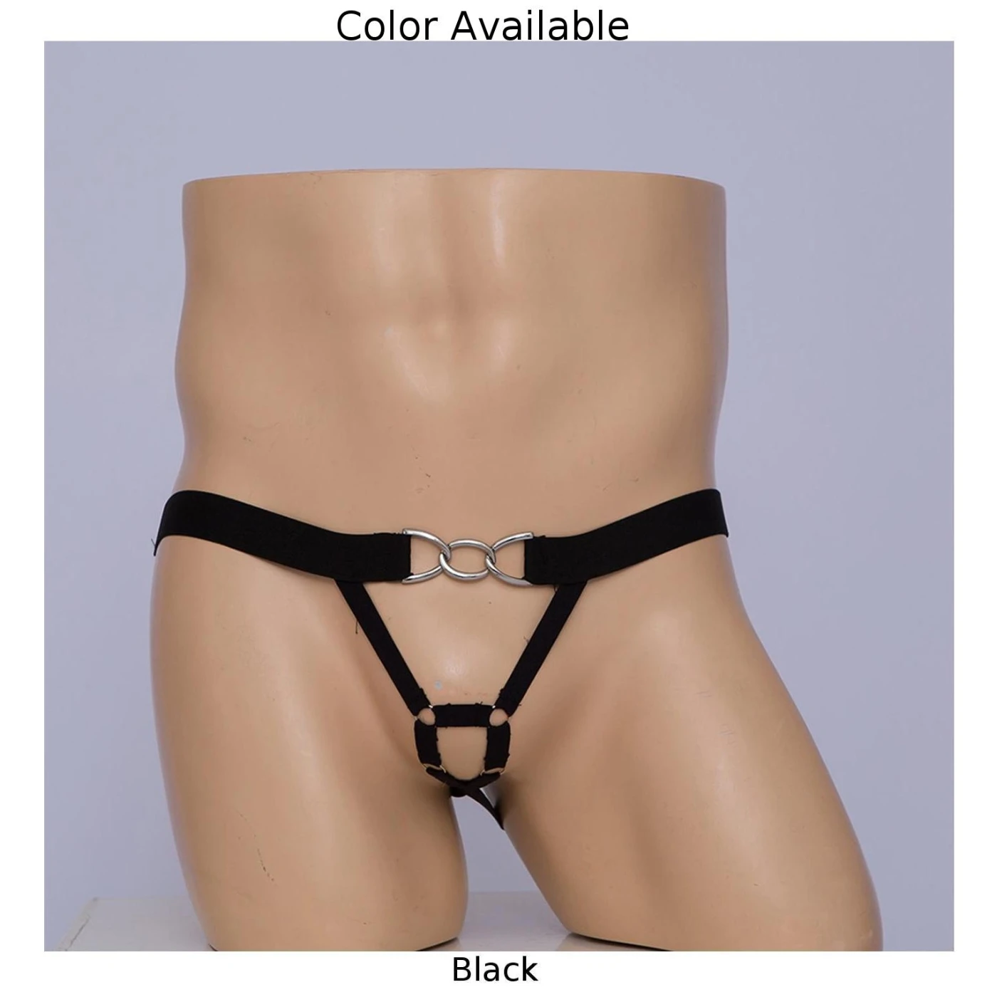 

Men Sexy Hollow G-String Steel Ring Low Waist T-Back Briefs Strappy Low Rise Buttocks Hollow Panties Underwear Tanga Hombre